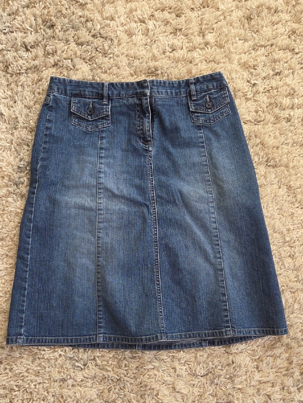 G.H. Bass & Co. Blue Denim A-Line Panel Skirt